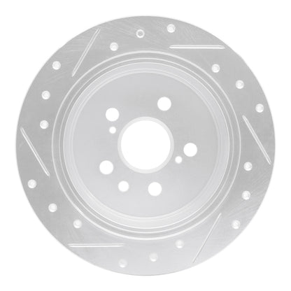 R1 Concepts R1 88-91 Toyota Camry Rear Right Drilled & Slotted Silver Brake Rotor