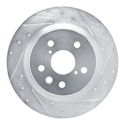 R1 Concepts R1 2021-2025 Lexus IS350 Rear Right Drilled & Slotted Silver Brake Rotor