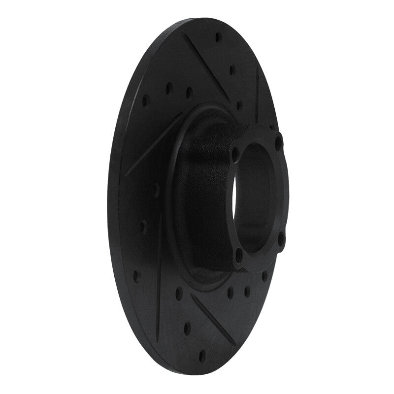 R1 Concepts R1 63-79 Austin Healey Sprite Front Right Drilled & Slotted Black Brake Rotor