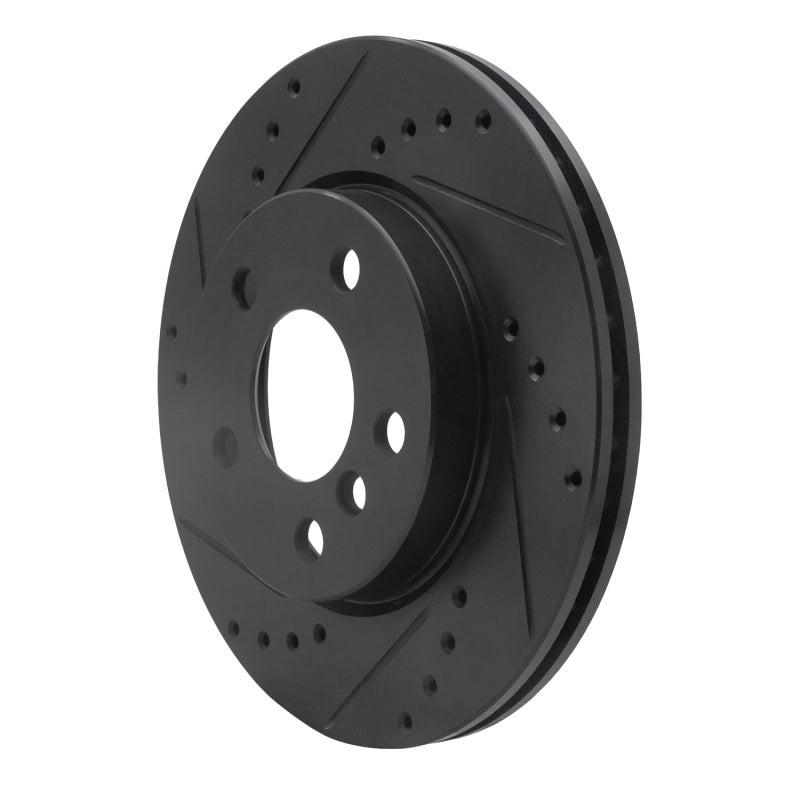 R1 Concepts R1 14-24 Mini Cooper (Excl Clubman) Front Left Drilled & Slotted Black Brake Rotor