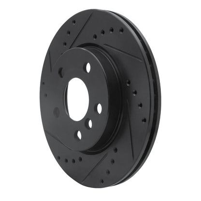 R1 Concepts R1 14-24 Mini Cooper (Excl Clubman) Front Left Drilled & Slotted Black Brake Rotor