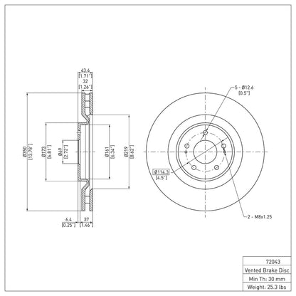 DFC 08-15 Mitsubishi Lancer Front Brake Rotor