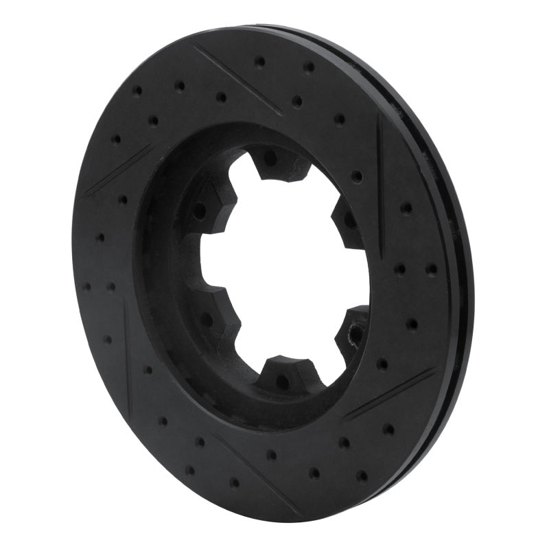 R1 Concepts R1 83-85 Nissan 720 DATSUN Front Left Drilled & Slotted Black Brake Rotor