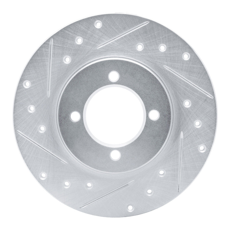 R1 Concepts R1 80-83 Toyota Corolla (US/Canada) Front Left Drilled & Slotted Silver Brake Rotor