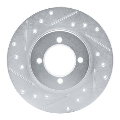 R1 Concepts R1 80-83 Toyota Corolla (US/Canada) Front Left Drilled & Slotted Silver Brake Rotor