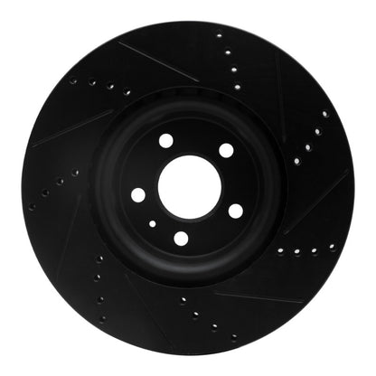 R1 Concepts R1 12-20 Audi A6 (USA/Canada) Front Left Drilled & Slotted Black Brake Rotor