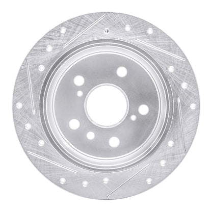 R1 Concepts R1 92-03 Lexus ES300 Rear Right Drilled & Slotted Silver Brake Rotor