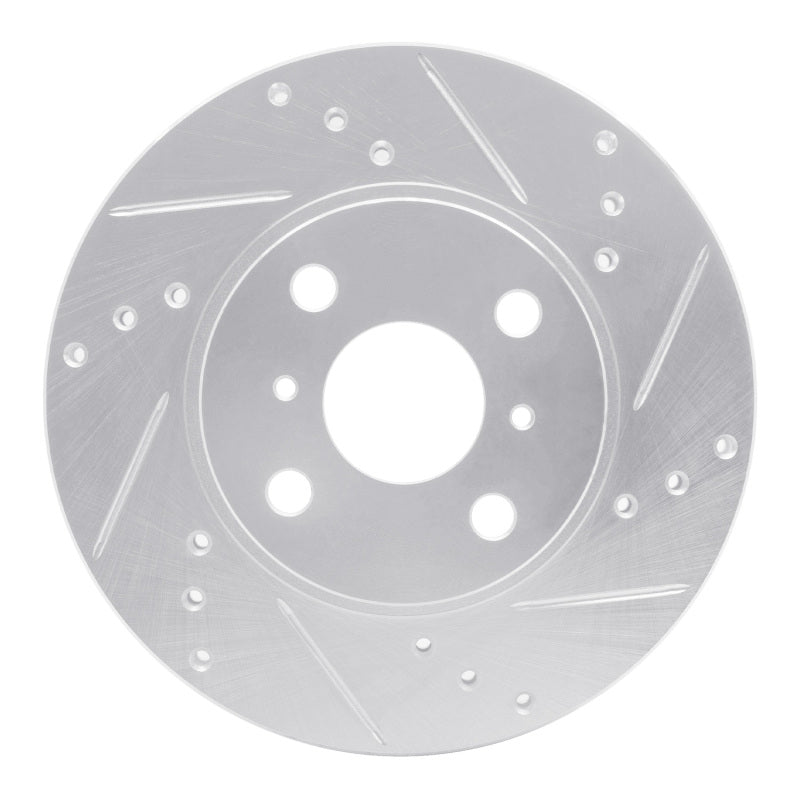 R1 Concepts R1 00-05 Toyota MR2 Spyder Front Right Drilled & Slotted Silver Brake Rotor