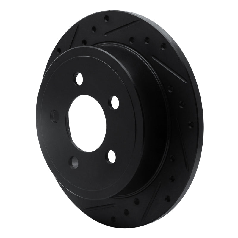 R1 Concepts R1 03-07 Jeep Liberty Rear Left Drilled & Slotted Black Brake Rotor