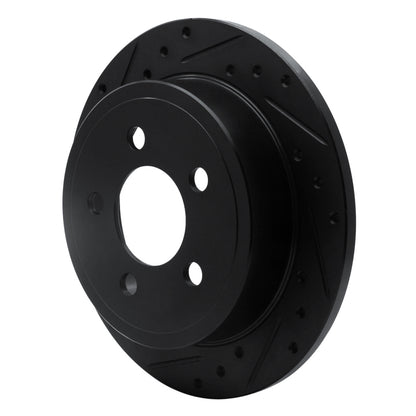 R1 Concepts R1 03-07 Jeep Liberty Rear Left Drilled & Slotted Black Brake Rotor