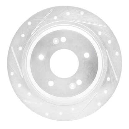 R1 Concepts R1 18-25 Hyundai Kona Rear Left Drilled & Slotted Silver Brake Rotor