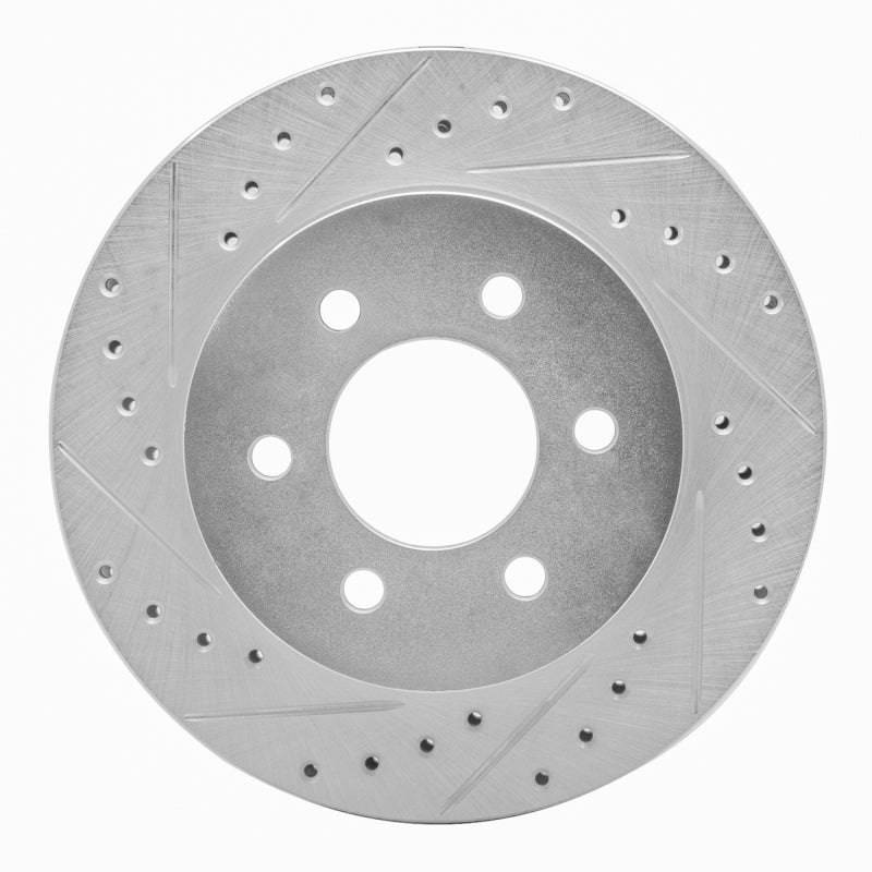 R1 Concepts R1 97-02 Dodge Dakota 4WD Front Left Drilled & Slotted Silver Brake Rotor