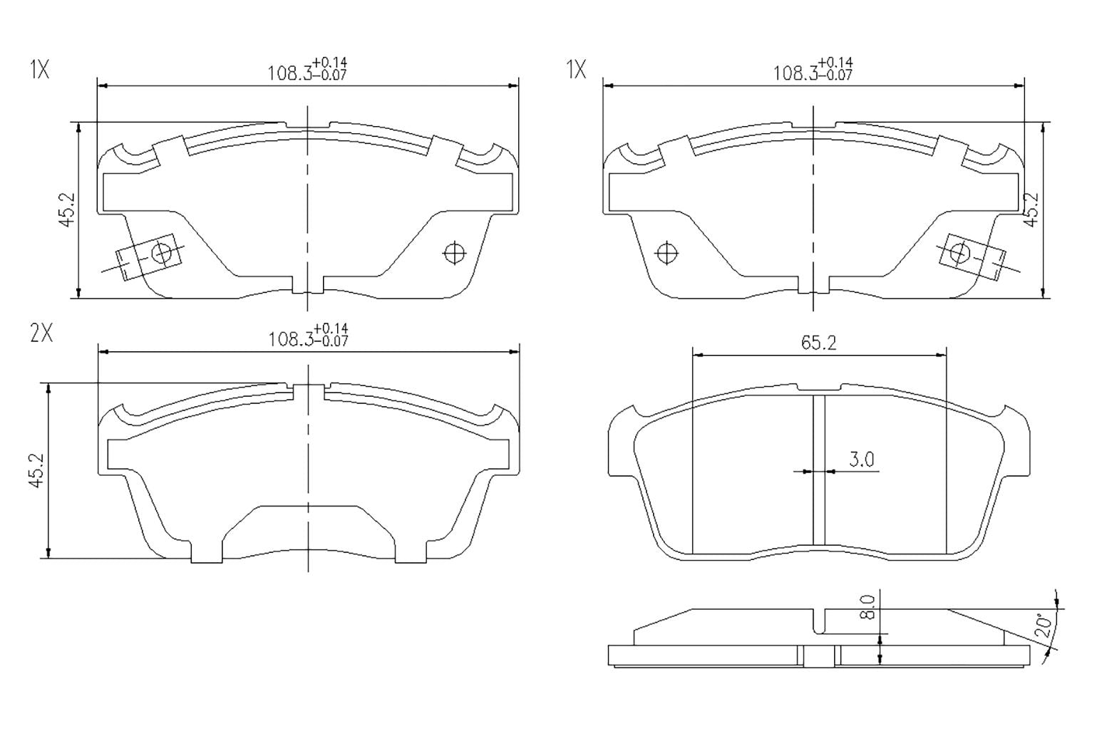 BOGAP F8210160 Brake Pad Set, Disc Brake