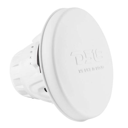 DS18 Hybrid Marine Speaker w/ Driver And RGB LEDs 6.5in 2-Way 250 Watts RMS 4 ohm White w/ Covers