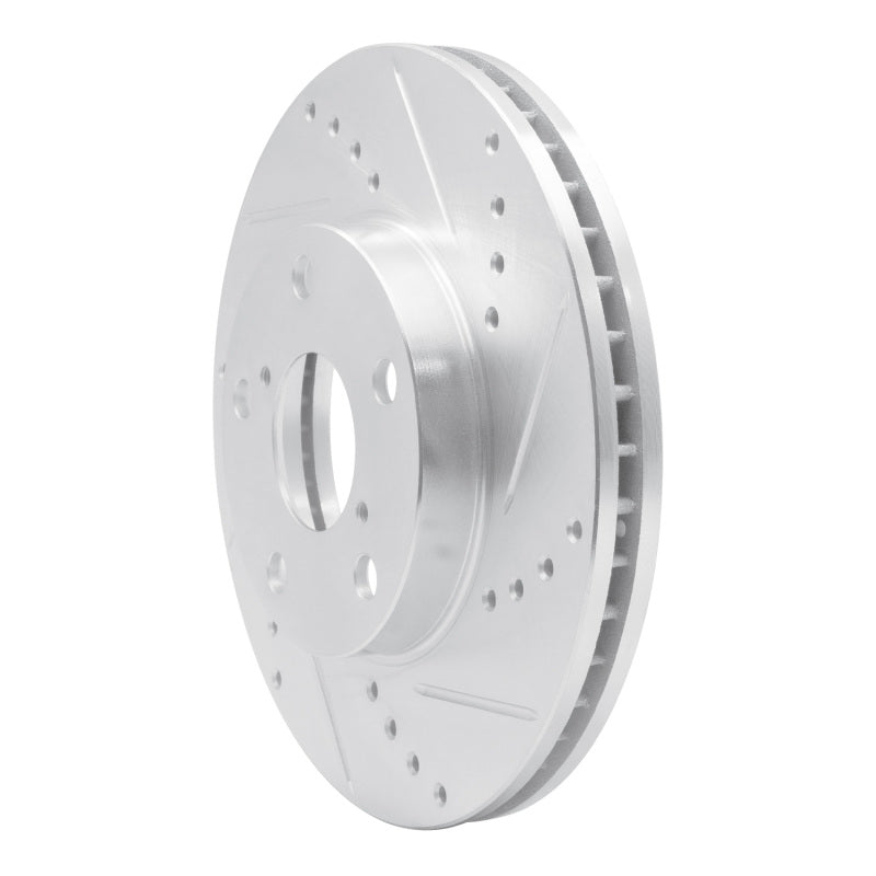 R1 Concepts R1 01-05 Toyota RAV4 Front Right Drilled & Slotted Silver Brake Rotor