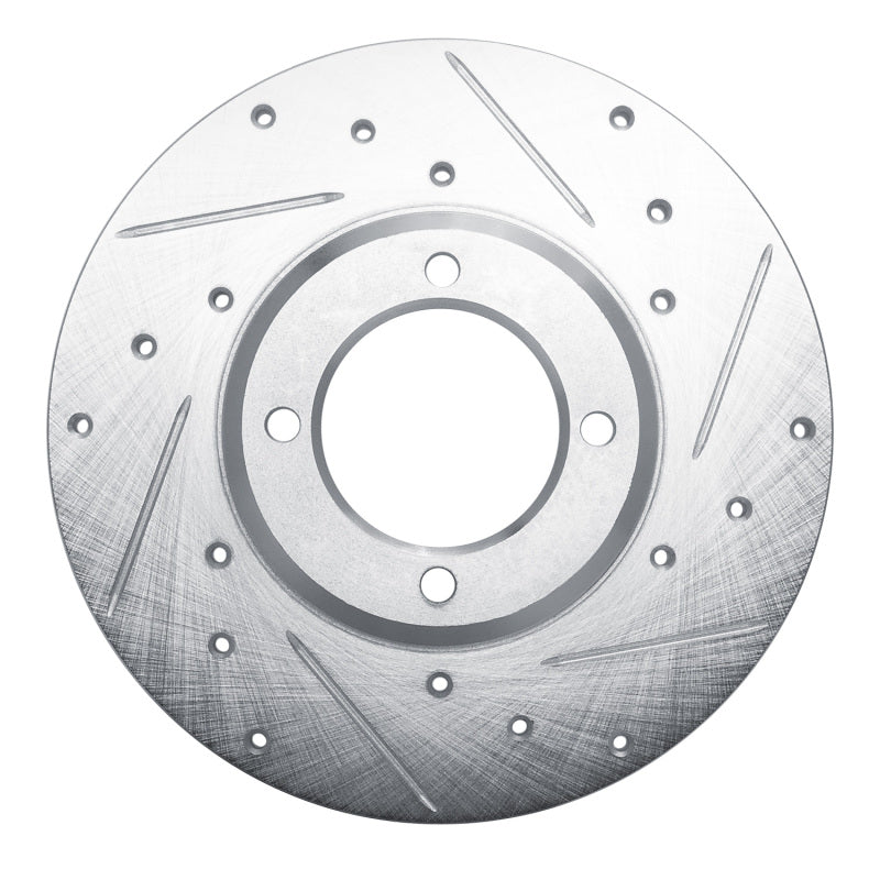 R1 Concepts R1 79-81 Toyota Celica Front Right Drilled & Slotted Silver Brake Rotor