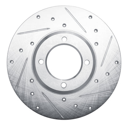 R1 Concepts R1 79-81 Toyota Celica Front Right Drilled & Slotted Silver Brake Rotor