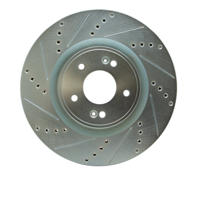 R1 Concepts R1 10-16 Hyundai Genesis Coupe Front Left Drilled & Slotted Silver Brake Rotor