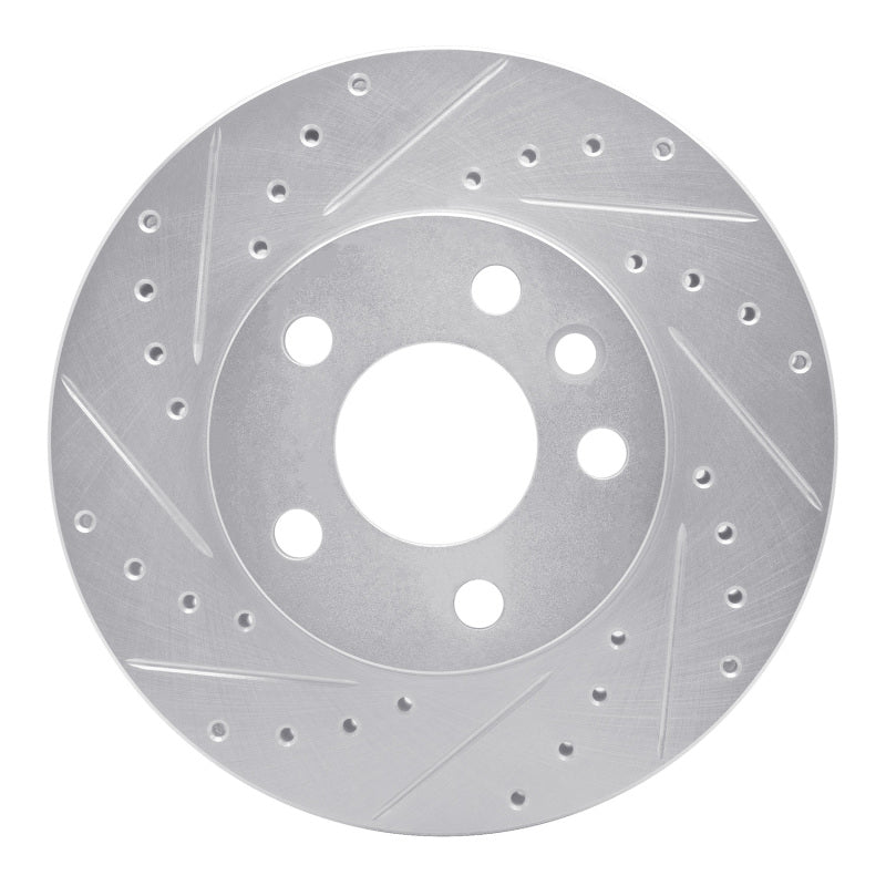 R1 Concepts R1 96-00 Volkswagen EuroVan Front Left Drilled & Slotted Silver Brake Rotor