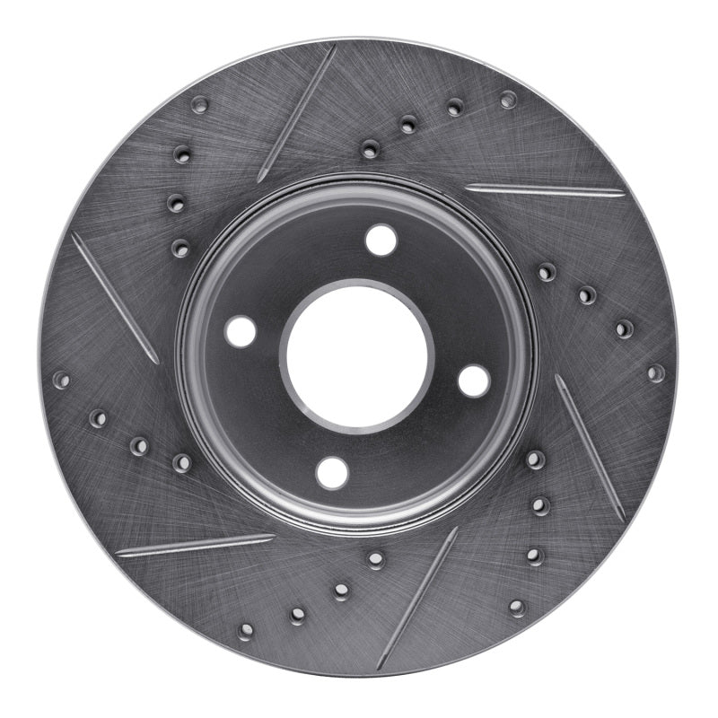 R1 Concepts R1 05-12 Ford Focus Front Right Drilled & Slotted Silver Brake Rotor
