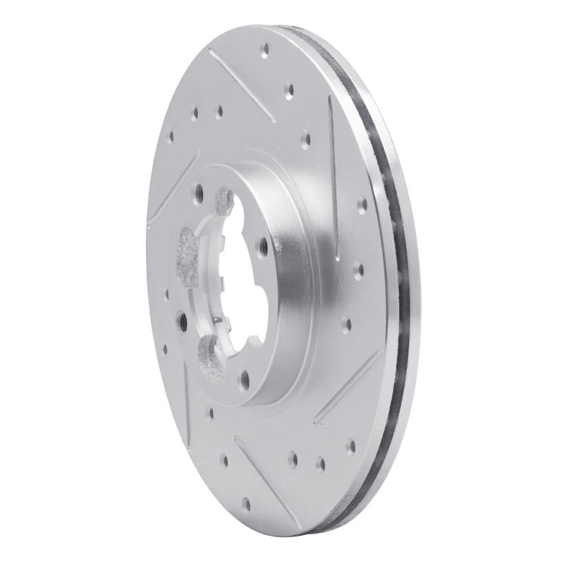 R1 Concepts R1 89-94 Subaru Justy Front Right Drilled & Slotted Silver Brake Rotor