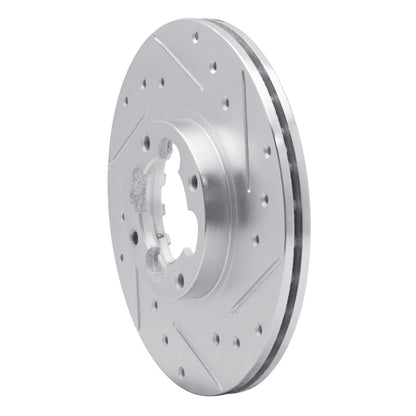 R1 Concepts R1 89-94 Subaru Justy Front Right Drilled & Slotted Silver Brake Rotor