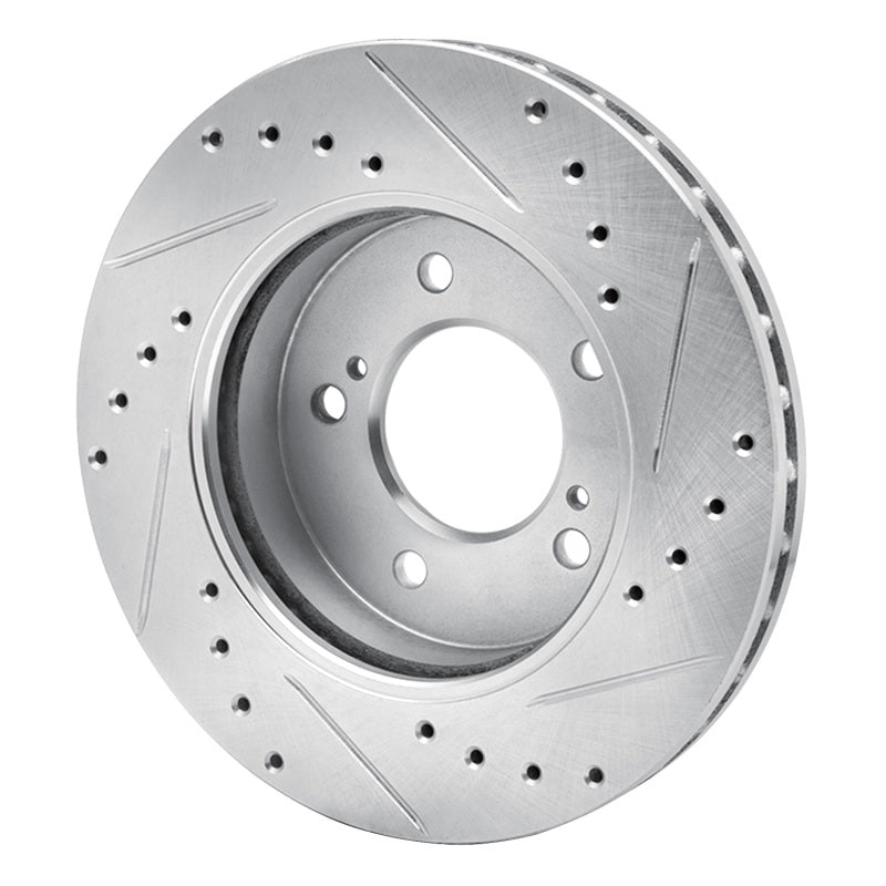 R1 Concepts R1 93-02 Mercury Villager Front Left Drilled & Slotted Silver Brake Rotor