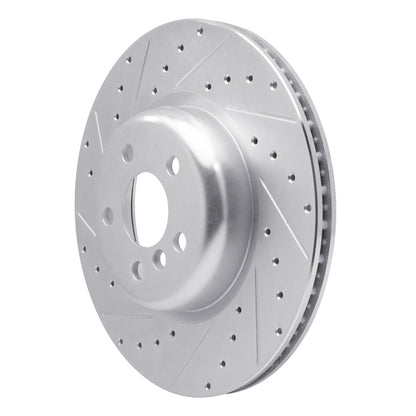 R1 Concepts R1 16-25 BMW 540I xDrive Rear Left Drilled & Slotted Silver Brake Rotor