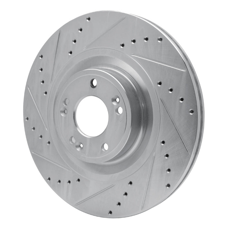 R1 Concepts R1 12-17 Genesis G80 Front Left Drilled & Slotted Silver Brake Rotor