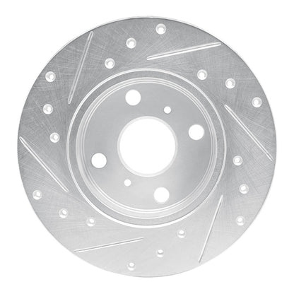 R1 Concepts R1 84-88 Chevrolet Nova Front Right Drilled & Slotted Silver Brake Rotor