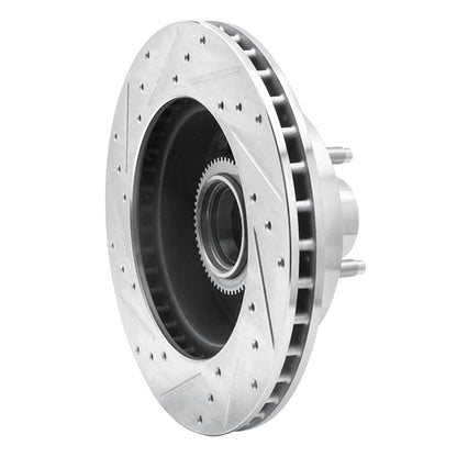 R1 Concepts R1 94-03 Ford E-150 Econoline Club Wagon Front Right Drilled & Slotted Silver Brake Rotor