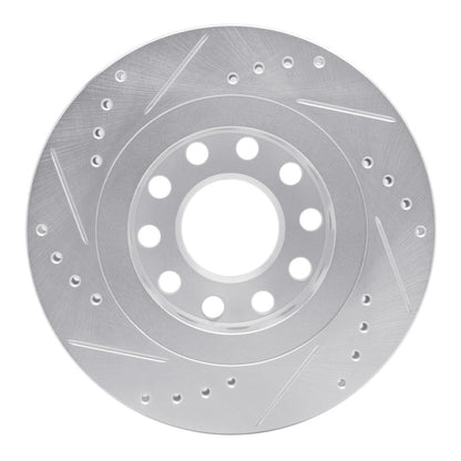 R1 Concepts R1 04-05 Audi ALLROAD Rear Right Drilled & Slotted Silver Brake Rotor