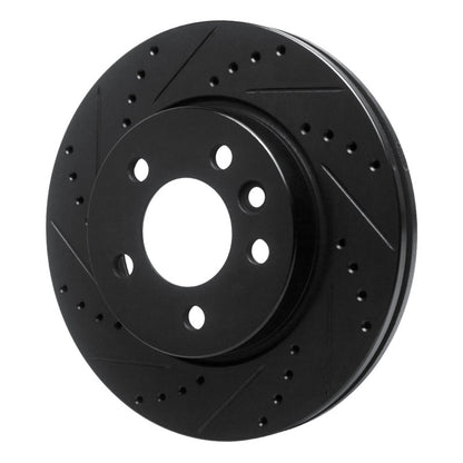 R1 Concepts R1 10-17 Volkswagen AMAROK (Mexico) Front Left Drilled & Slotted Black Brake Rotor
