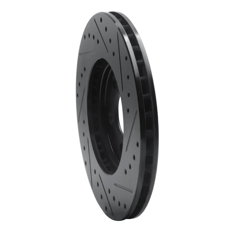 R1 Concepts R1 95-06 Chrysler Sebring Front Left Drilled & Slotted Black Brake Rotor