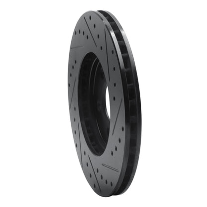 R1 Concepts R1 95-06 Chrysler Sebring Front Left Drilled & Slotted Black Brake Rotor