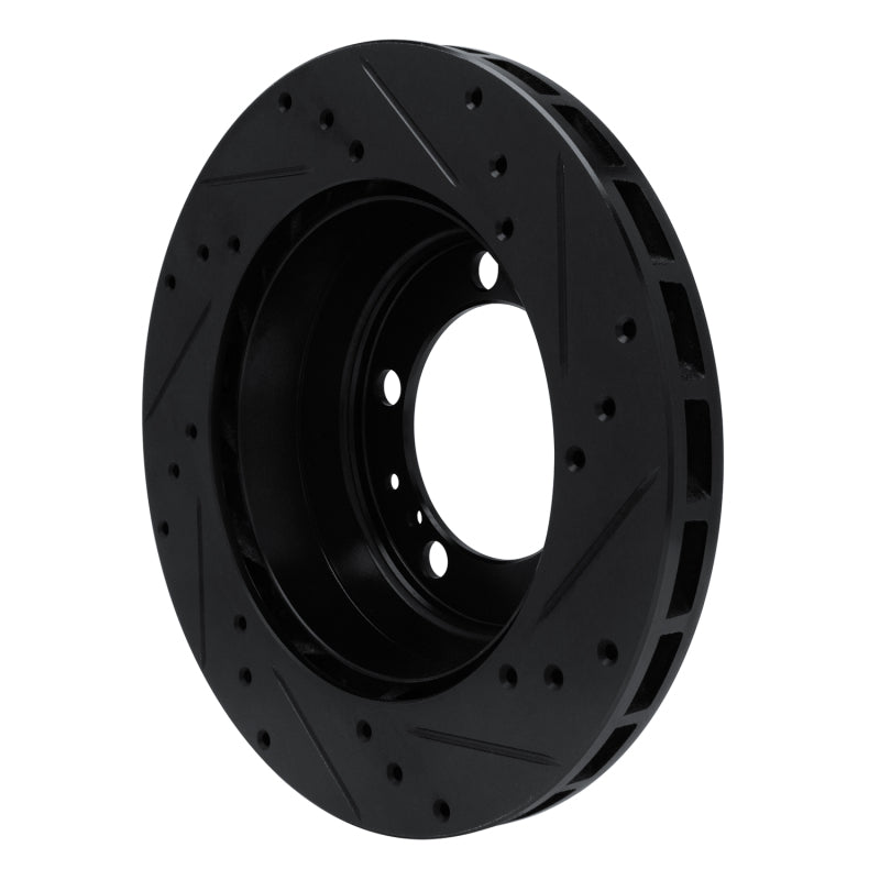R1 Concepts R1 91-97 Porsche 911 Right Rear Drilled & Slotted Black Brake Rotor