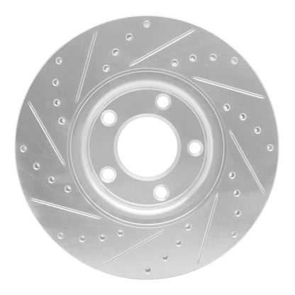 R1 Concepts R1 04-15 Mazda 3 Front Right Drilled & Slotted Silver Brake Rotor