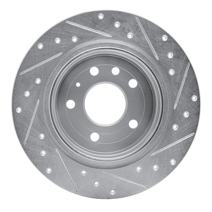 R1 Concepts R1 99-10 Saab 9-5 Rear Left Drilled & Slotted Silver Brake Rotor