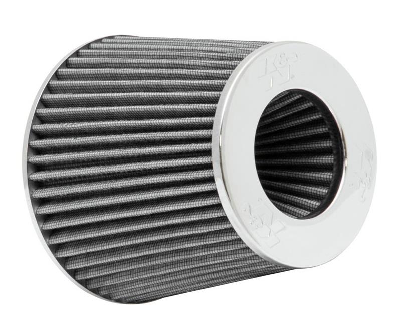 K&N Engineering K&N Universal Filter Chrome Round Tapered White - 4in Flange ID x 1.125in Flange Length x 5.5in H