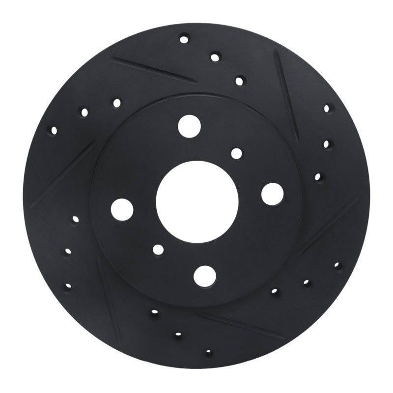 R1 Concepts R1 90-91 Toyota Celica Front Right Drilled & Slotted Black Brake Rotor