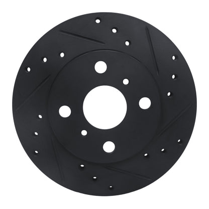 R1 Concepts R1 90-91 Toyota Celica Front Right Drilled & Slotted Black Brake Rotor