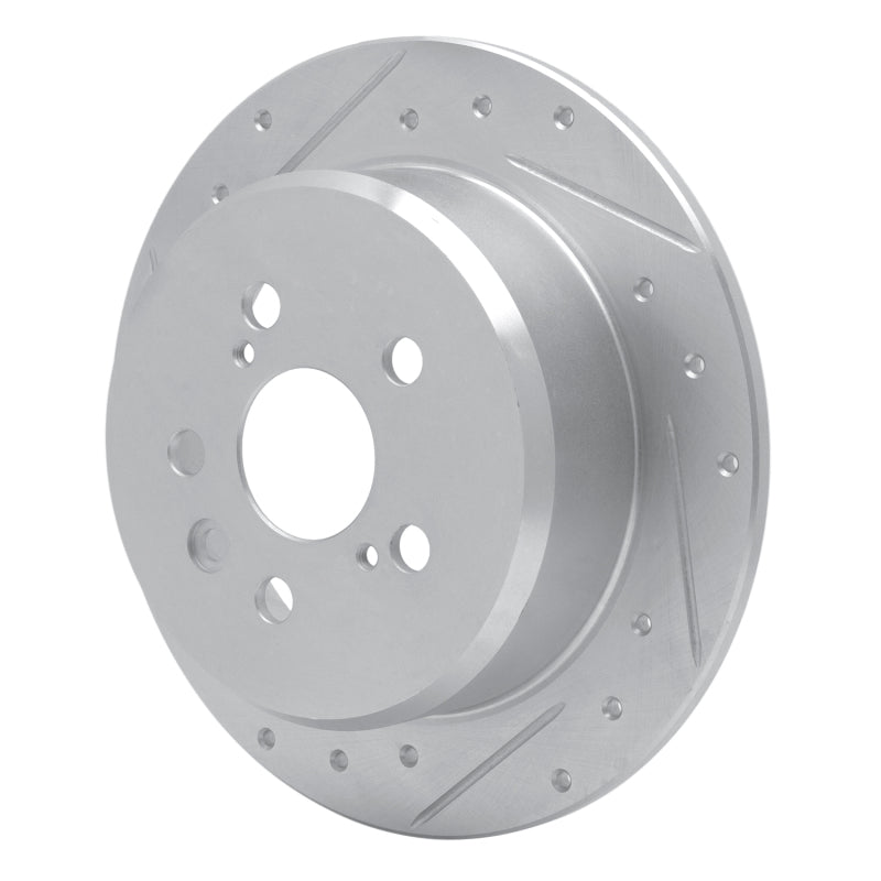 R1 Concepts R1 96-99 Toyota Celica Rear Left Drilled & Slotted Silver Brake Rotor