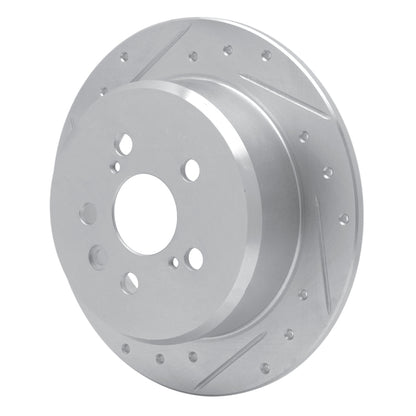R1 Concepts R1 96-99 Toyota Celica Rear Left Drilled & Slotted Silver Brake Rotor