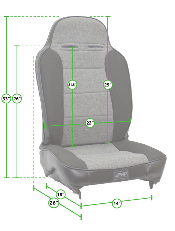 PRP Seats PRP Enduro High Back Reclining Suspension Seat (Driver Side) - Black/Red