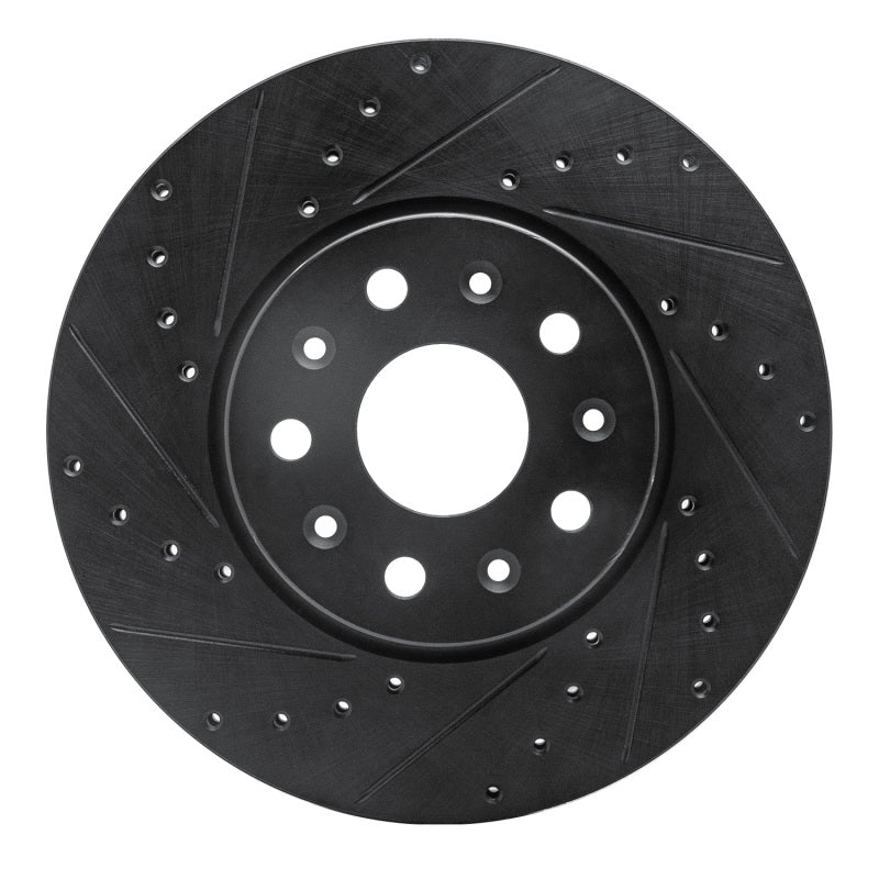 R1 Concepts R1 16-25 Cadillac CT5 Front Left Drilled & Slotted Black Brake Rotor