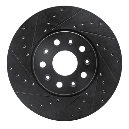 R1 Concepts R1 16-25 Cadillac CT5 Front Left Drilled & Slotted Black Brake Rotor