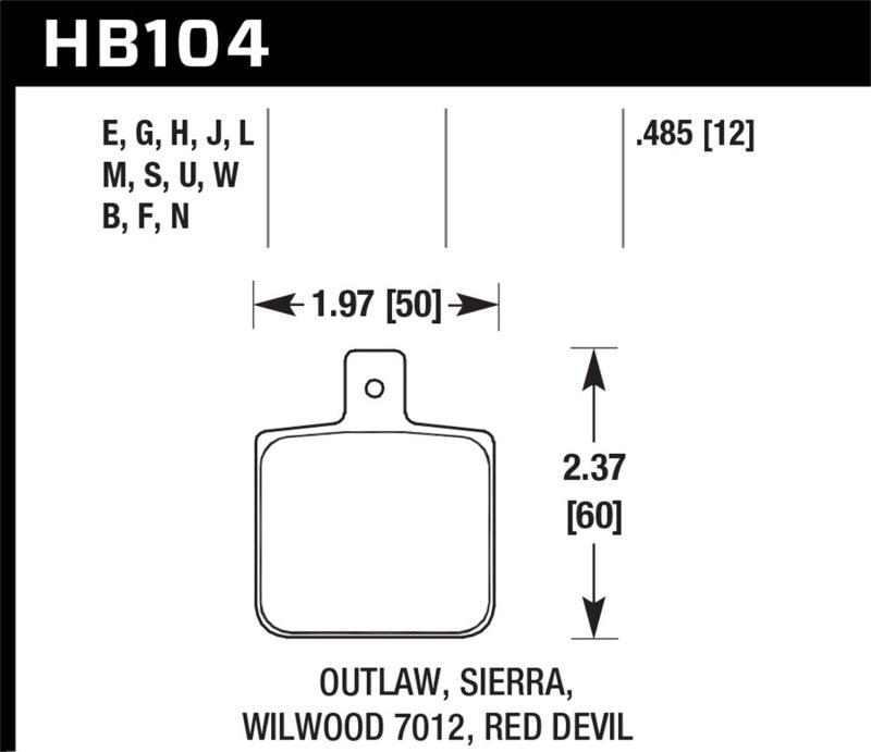 Hawk Performance Hawk Sierra/Outlaw/Wilwood HP+ Street Brake Pads