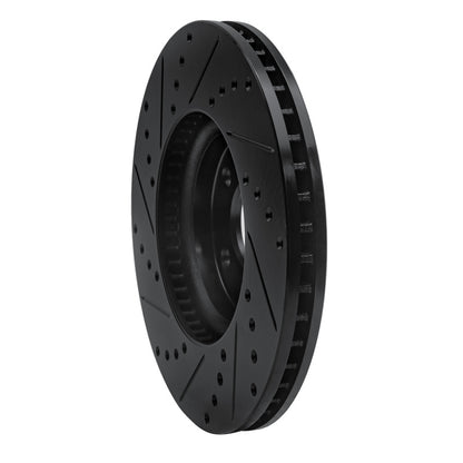 R1 Concepts R1 13-20 Ford Fusion Front Right Drilled & Slotted Black Brake Rotor