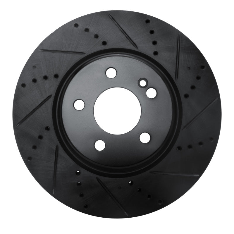 R1 Concepts R1 16-23 Mercedes-Benz GLC350e Rear Right Drilled & Slotted Black Brake Rotor
