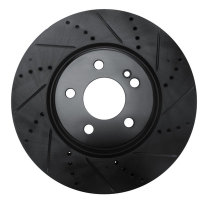 R1 Concepts R1 16-23 Mercedes-Benz GLC350e Rear Right Drilled & Slotted Black Brake Rotor